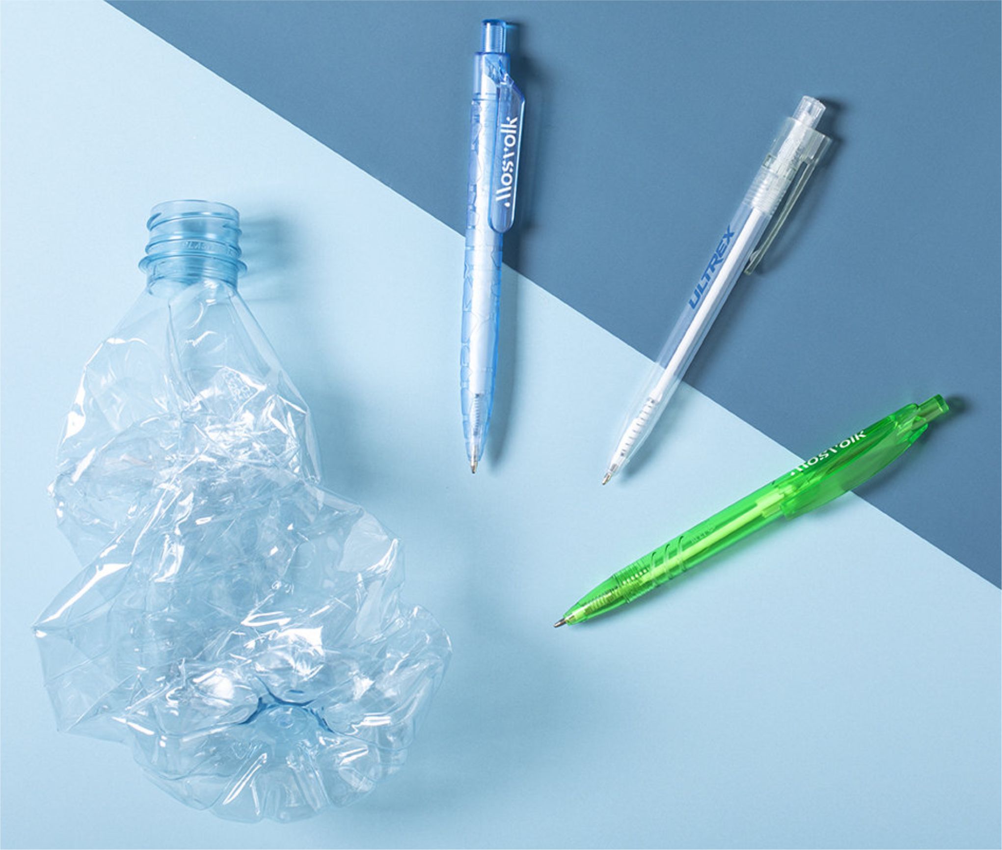 ручки из переработанного пластика 